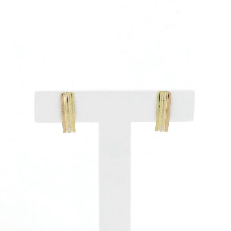 Image 1 of Tricolor gold stud earrings