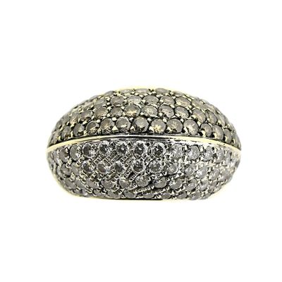 Image 2 of Gold cocktail ring with white and champagne diamonds; 3.39 ct.
