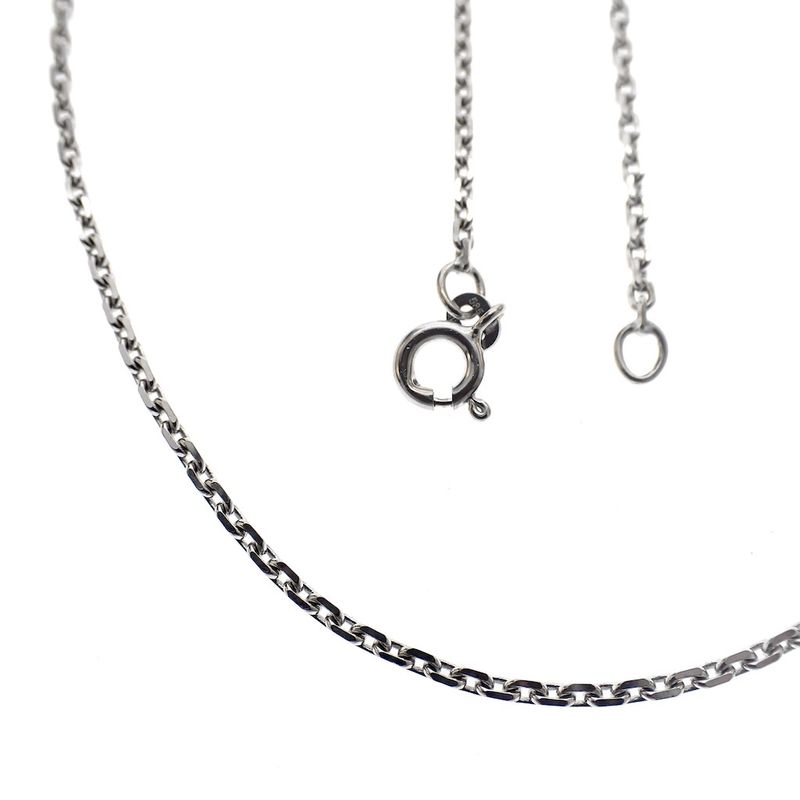 Image 5 of White gold thin anchor link necklace; Binder | 51 cm