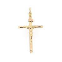Gold pendant of a cross with corpus; INRI
