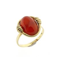 Gold ring with fire opal