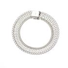 Image 4 of Silver wide braided link bracelet | 20 cm