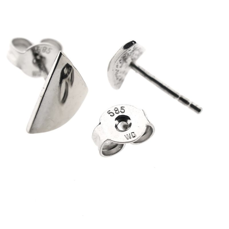 Image 5 of White gold triangle stud earrings