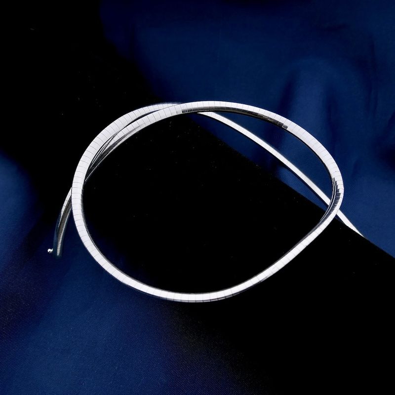 Image 9 of White gold Omega link necklace