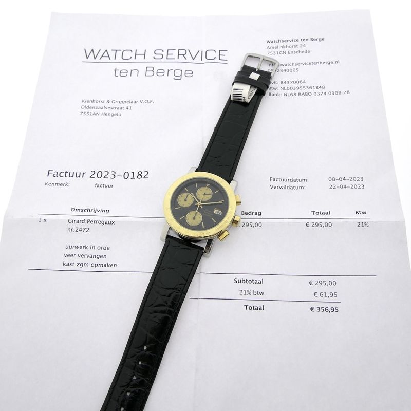 Image 14 of Girard Perregaux Chronograph 7000GBM; Automatic watch with 18k gold bezel