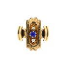 Image 3 of 18K Vintage Gold Ring with Pearl and Blue Zirconia