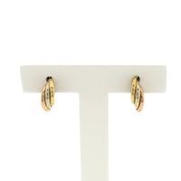 Tricolor gold stud earrings