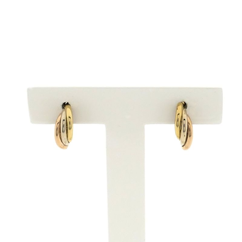 Image 1 of Tricolor gold stud earrings