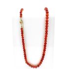 Image 1 of Carnelian bead necklace with gold clasp | 88 cm