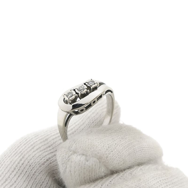 Image 7 of White gold fantasy ring with diamond | 0.06 ct.