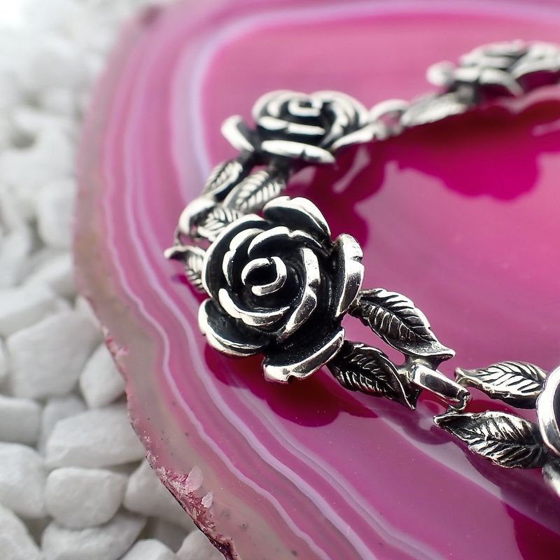 Image 3 of Vintage silver rose bracelet | 19 cm