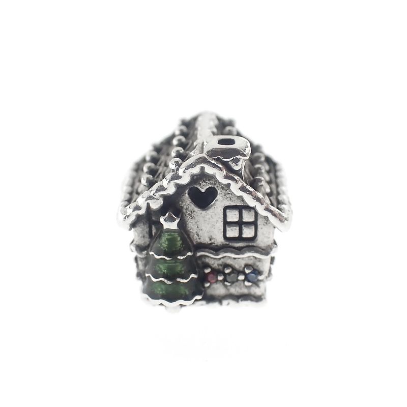 Image 5 of Pandora charm; Silver; Gingerbread House