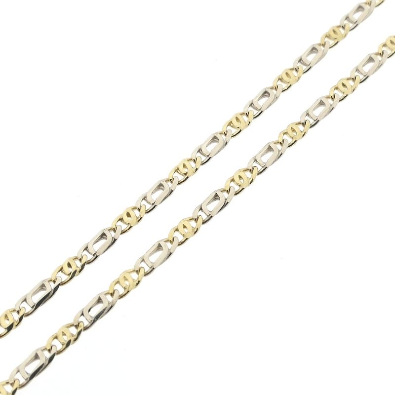 Image 3 of 18K Two-tone gold navy link necklace; Men's | 59.5 cm