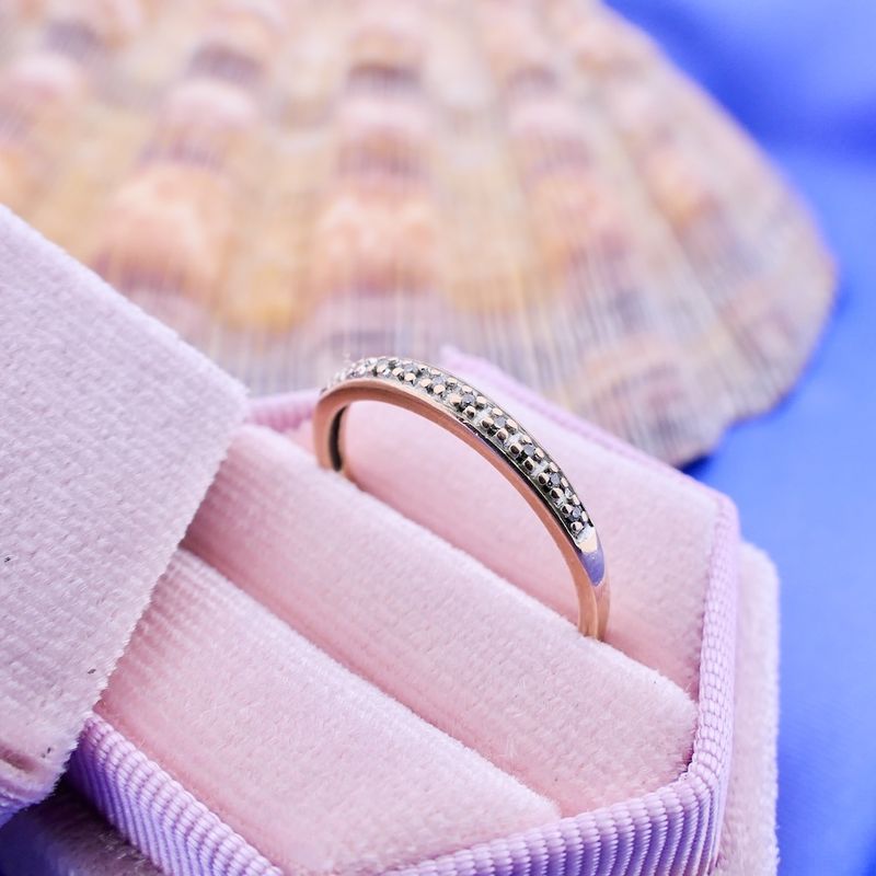 Image 7 of Rose gold ring with diamonds; 0.04 ct.