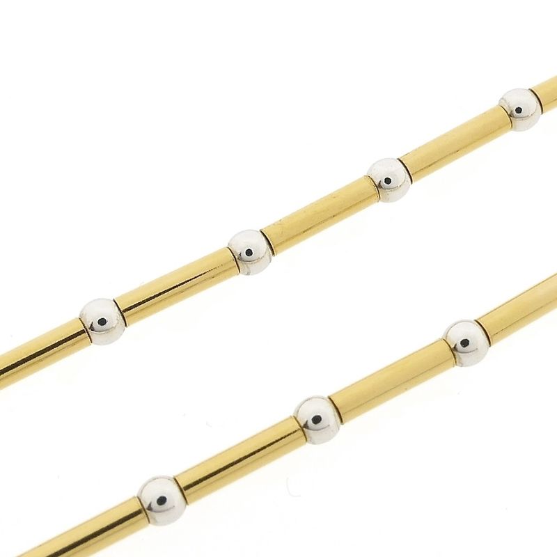 Image 7 of Two-tone gold bar link chain
