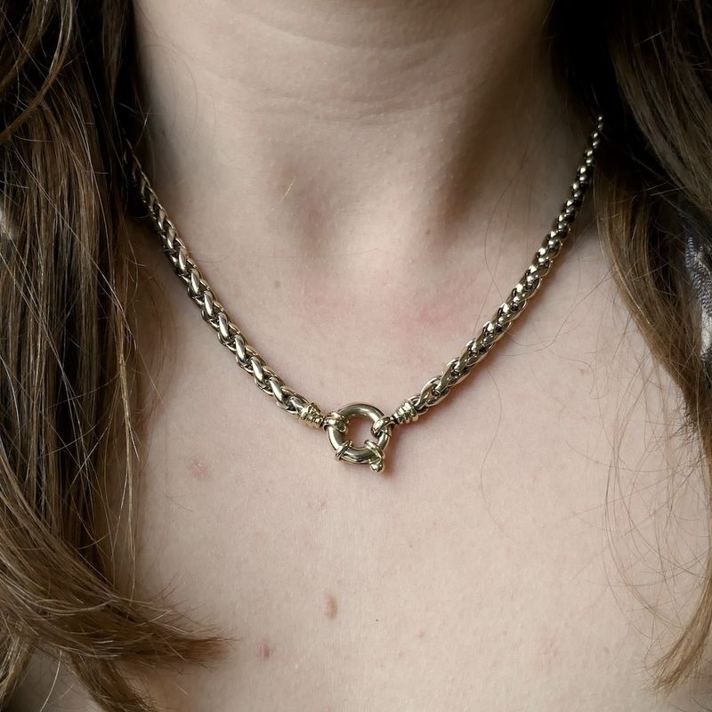 Image 8 of Two-tone gold foxtail link necklace | 45 cm