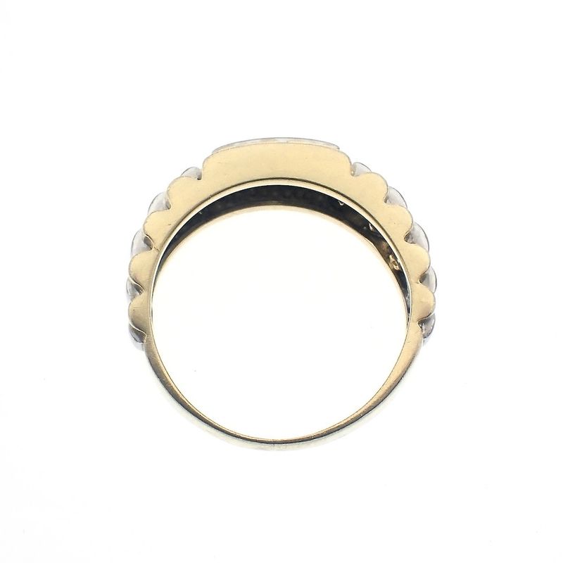 Image 8 of Bicolor Rolex president band ring with diamond | 0.10 ct.