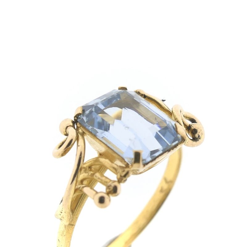 Image 2 of Gold ring with aquamarine