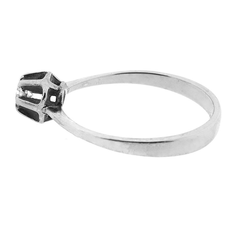Image 7 of White gold solitaire ring with diamond | 0.15 ct.