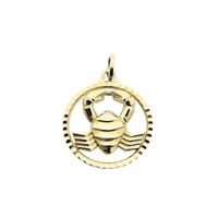 Gold zodiac sign pendant Cancer