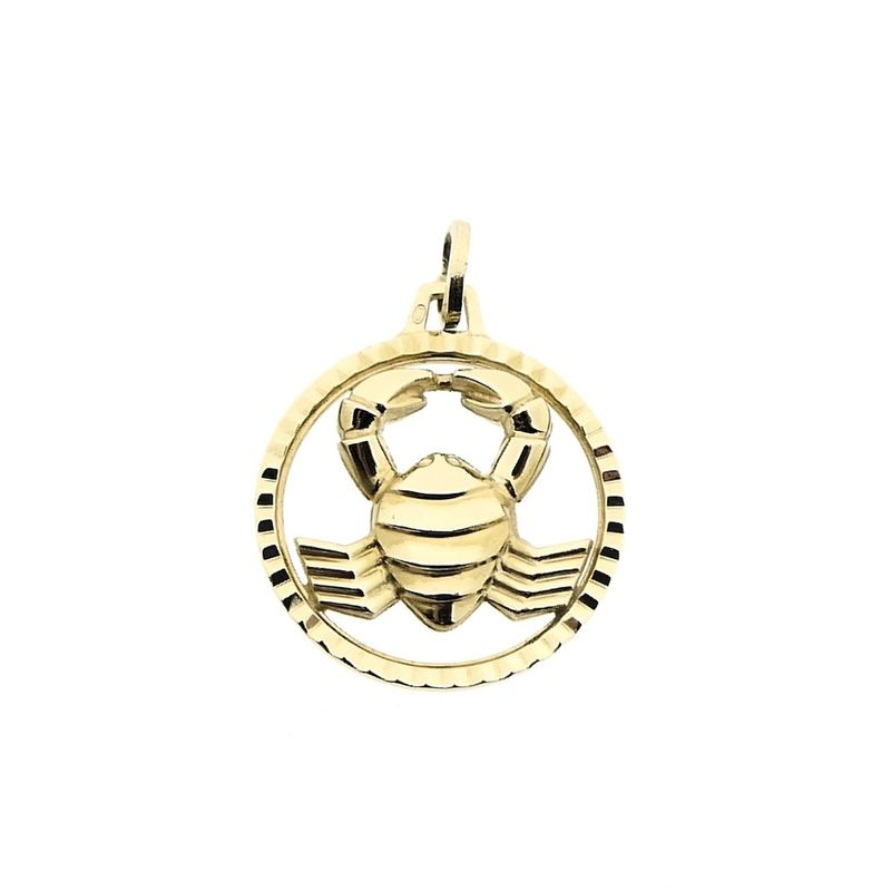Image 1 of Gold zodiac sign pendant Cancer