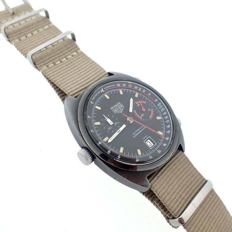 Image 3 of Heuer Monza Chronograaf; Vintage heren horloge