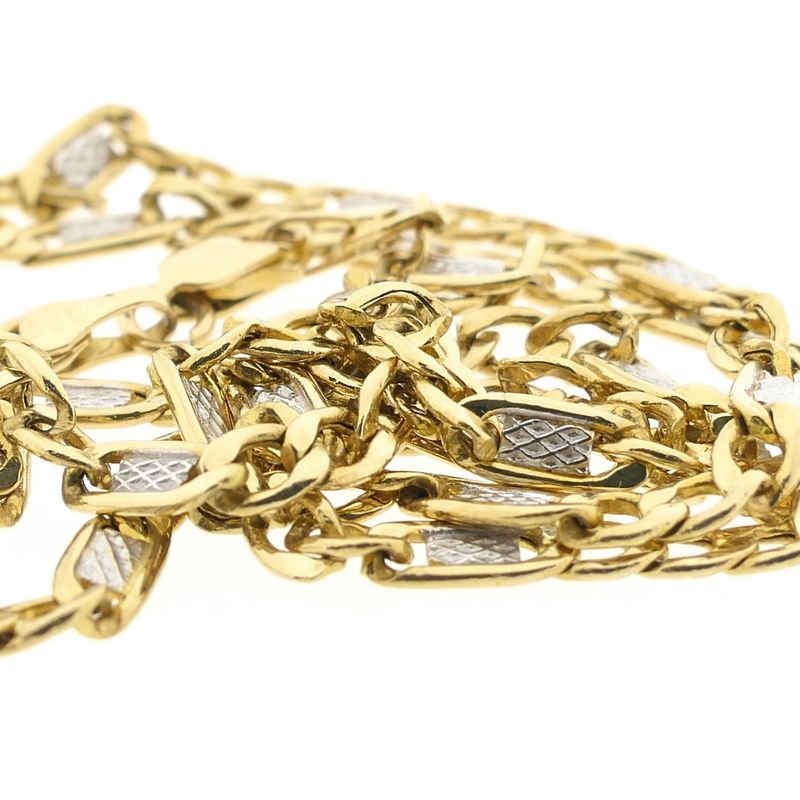 Image 7 of Two-tone gold Figaro link chain
