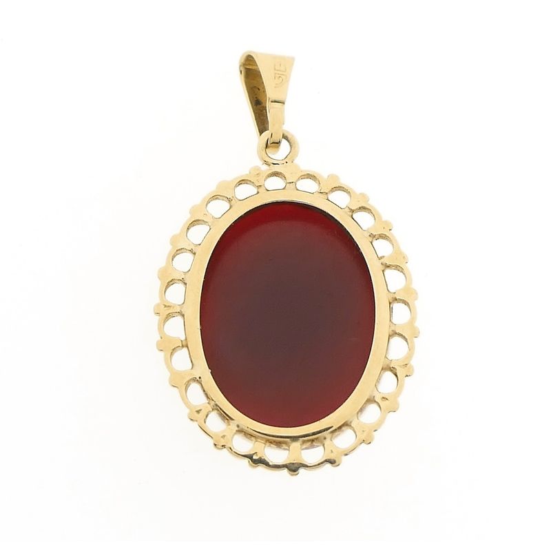 Image 5 of Vintage gold pendant with carnelian