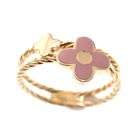Image 3 of 18 carat gold ring with enamel flower