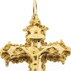 Image 10 of Gold antique pendant of a cross with corpus | INRI