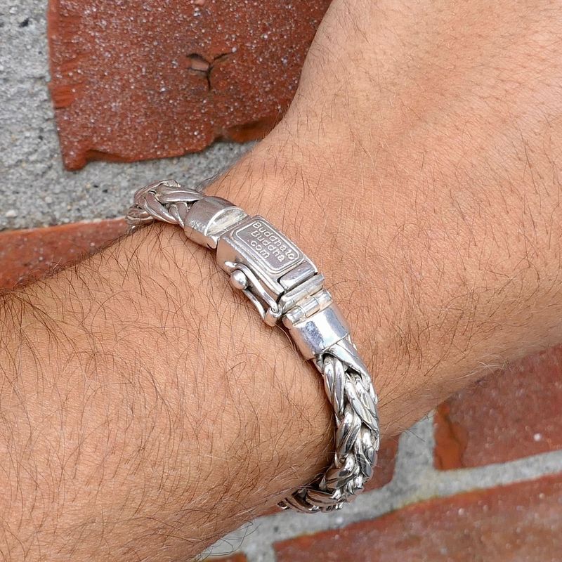Afbeelding 12 van Zilveren Buddha to Buddha vossenstaart schakelarmband; Katja | 20 cm