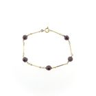 Image 4 of Gold bar link bracelet with garnet