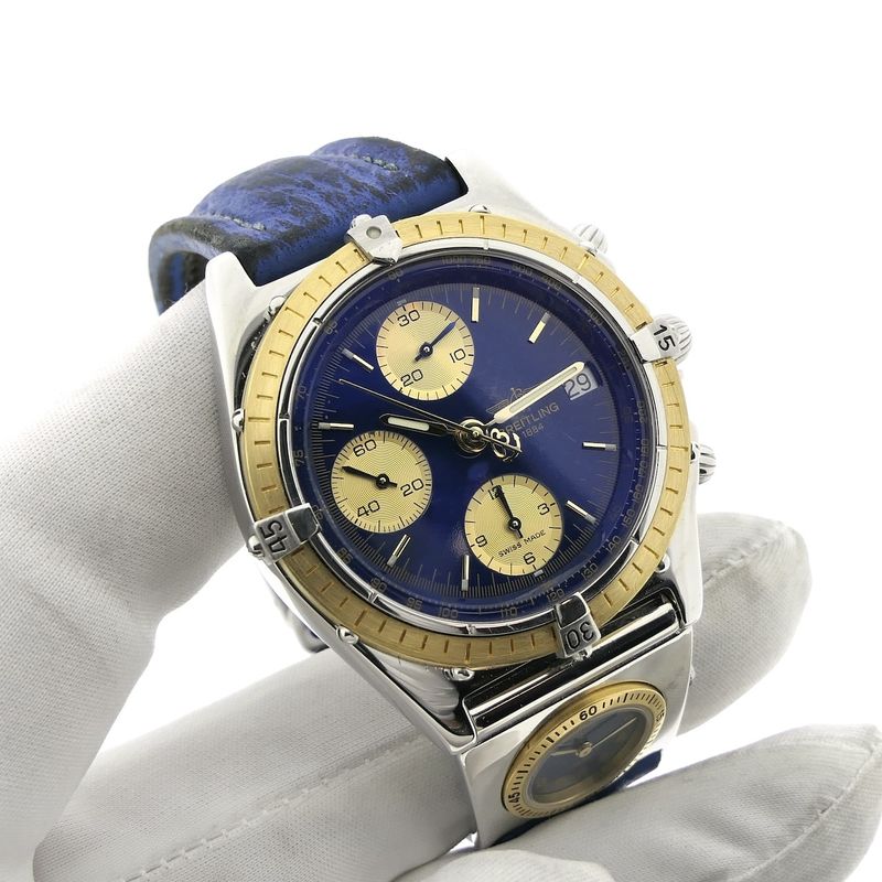 Image 15 of Breitling Chronomat D13047; Vintage pilot men's watch with UTC module