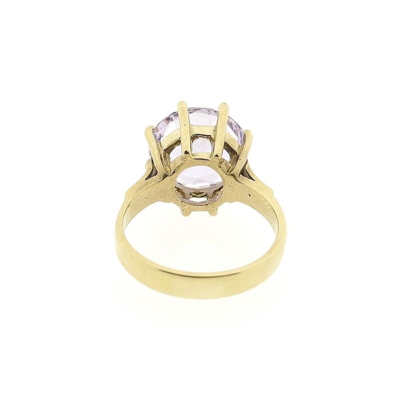 Image 7 of 9 carat solitaire ring with light pink zirconia