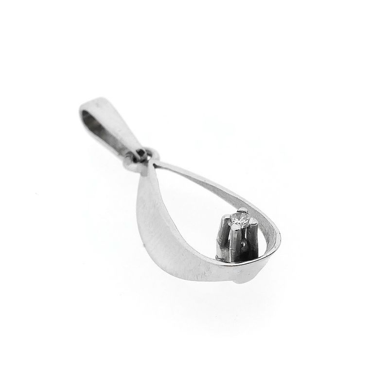 Image 4 of White gold pendant with diamond | 0.02 ct.