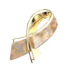 Image 3 of Tricolor gold brooch as ribbon