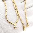 Image 9 of Gold Bar Link Necklace with Zirconia