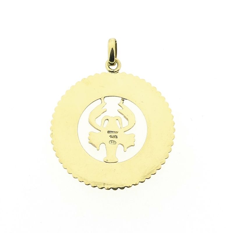 Image 6 of Gold zodiac sign pendant; Cancer