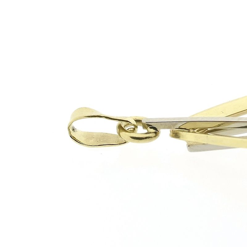 Image 5 of Bicolor gold pendant with red coral and diamond | 0.02 ct.