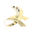 Image 2 of Gold abstract brooch mix of sapphires