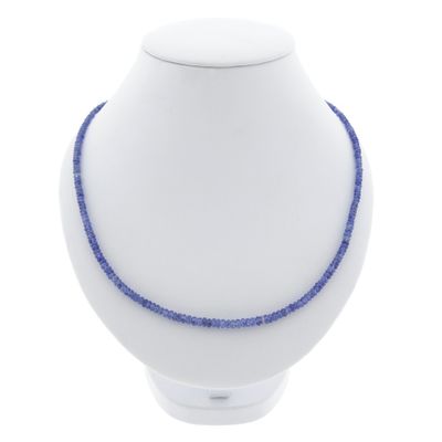 Image 1 of 9 carat sapphire bead necklace | 45 cm