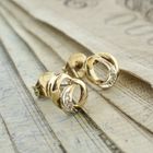 Image 2 of Gold stud earrings with diamonds | 0.02 ct.