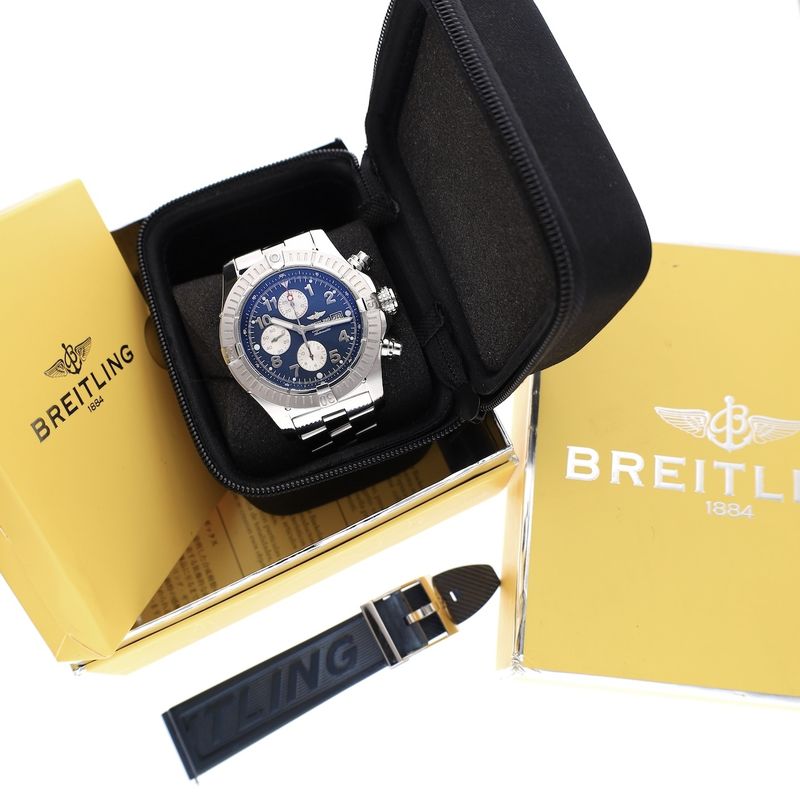 Image 24 of Breitling Super Avenger 'Blue' A13370; Chronograph men's watch