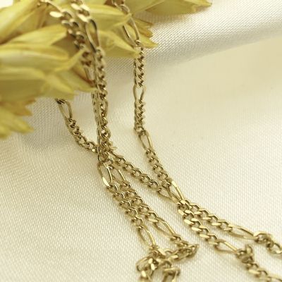 Gold Figaro link chain | 45 cm Image 2 of Gold Figaro link chain | 45 cm