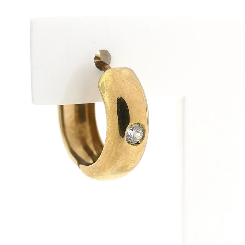 Afbeelding 4 van 8 Karaat oorringen met zirconia; Ø 14,9 mm