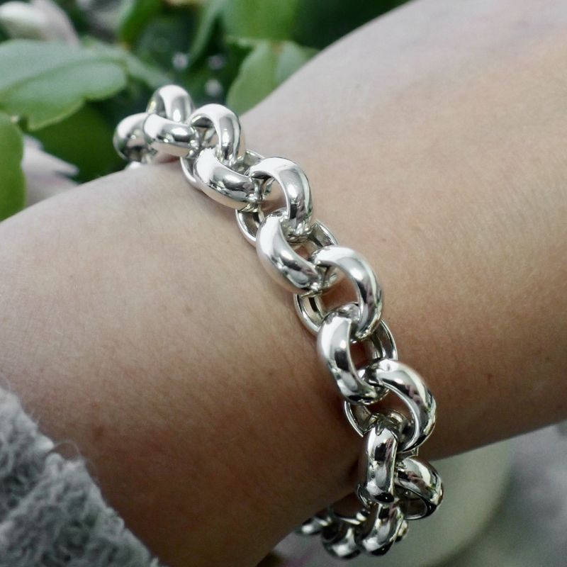 Image 10 of Silver jasseron link bracelet | 21 cm