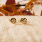 Image 2 of Gold stud earrings with diamond | 0.05 ct.