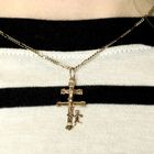 Image 7 of Gold pendant of a cross with corpus and angel