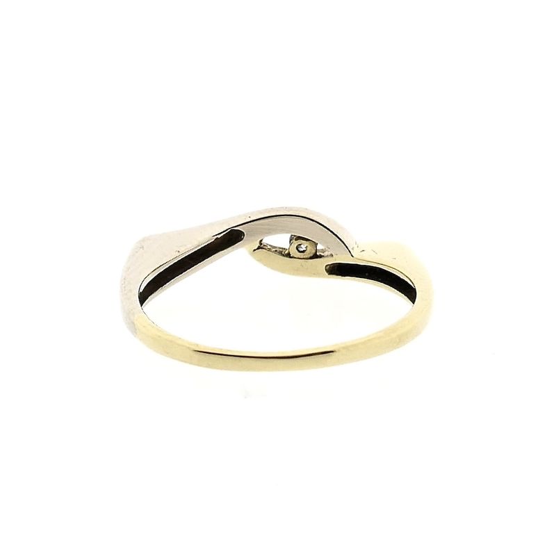 Image 4 of Bicolor gold ring with diamond; 0.02 ct.
