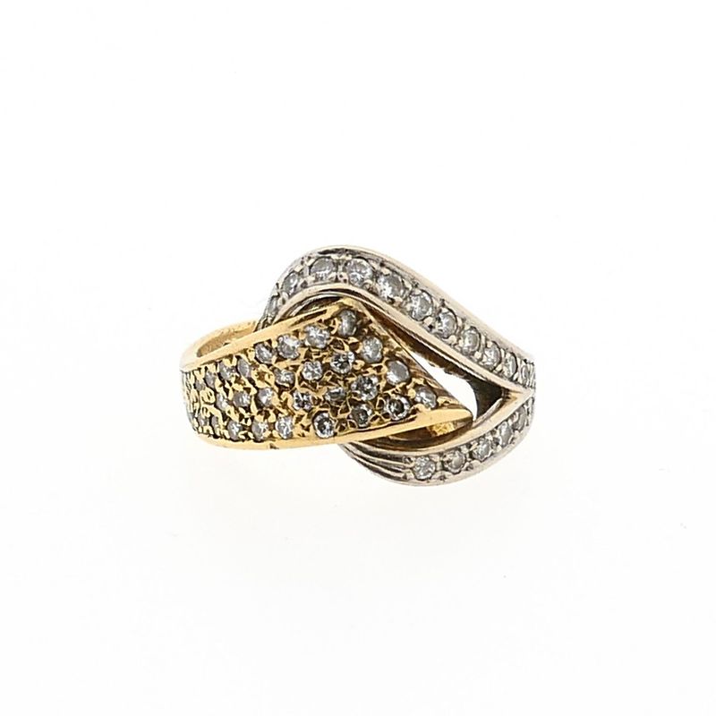Afbeelding 5 van Bicolor gouden ring met diamanten; 0,26 ct.